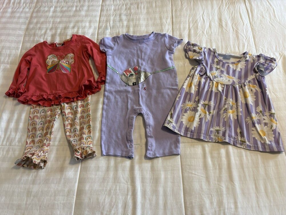 18 Months Girls Clothing Lot 4 Pieces Set, One Piece, Dress